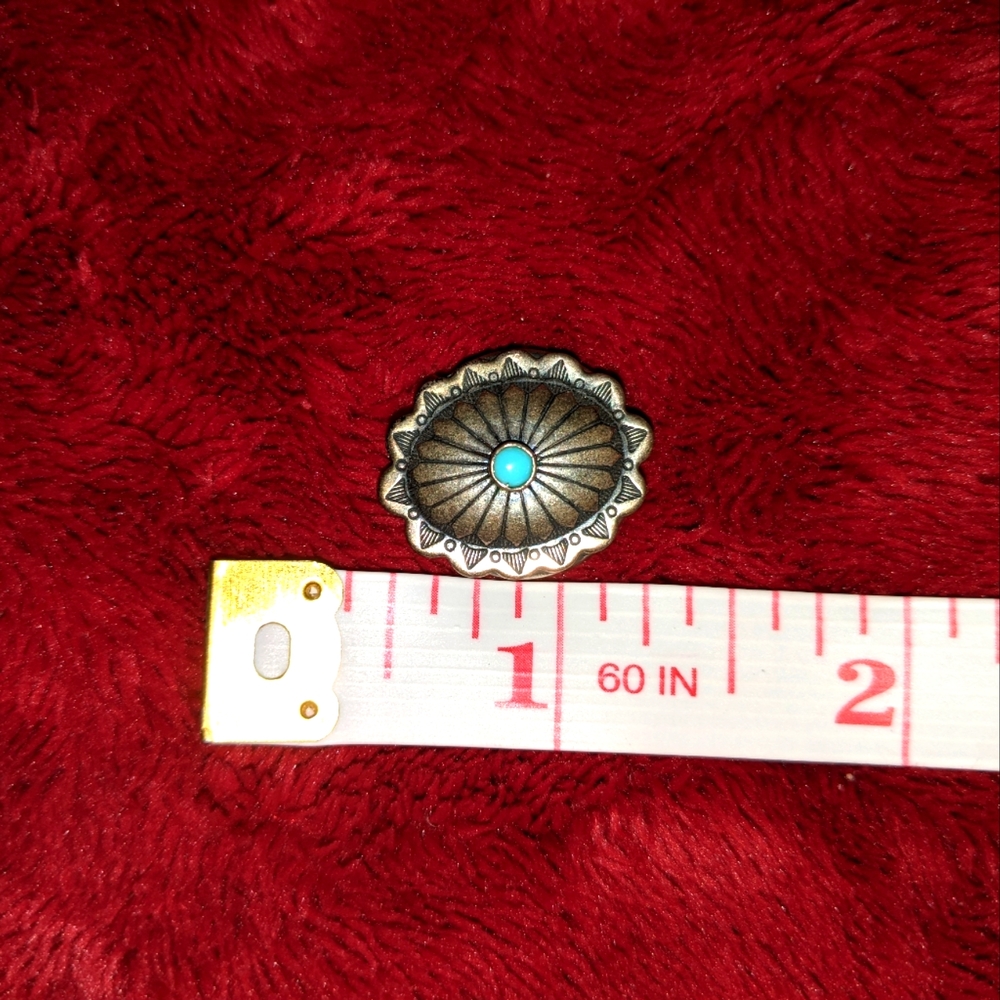 Turquoise studded button cover